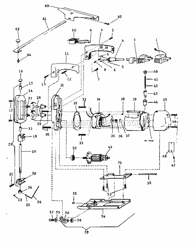 Unit Parts Diagram and Parts List for 31527941  Craftsman Jig Saw