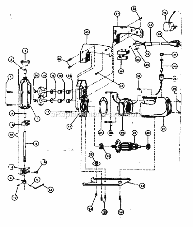 Unit Parts Diagram and Parts List for 31527980  Craftsman Jig Saw