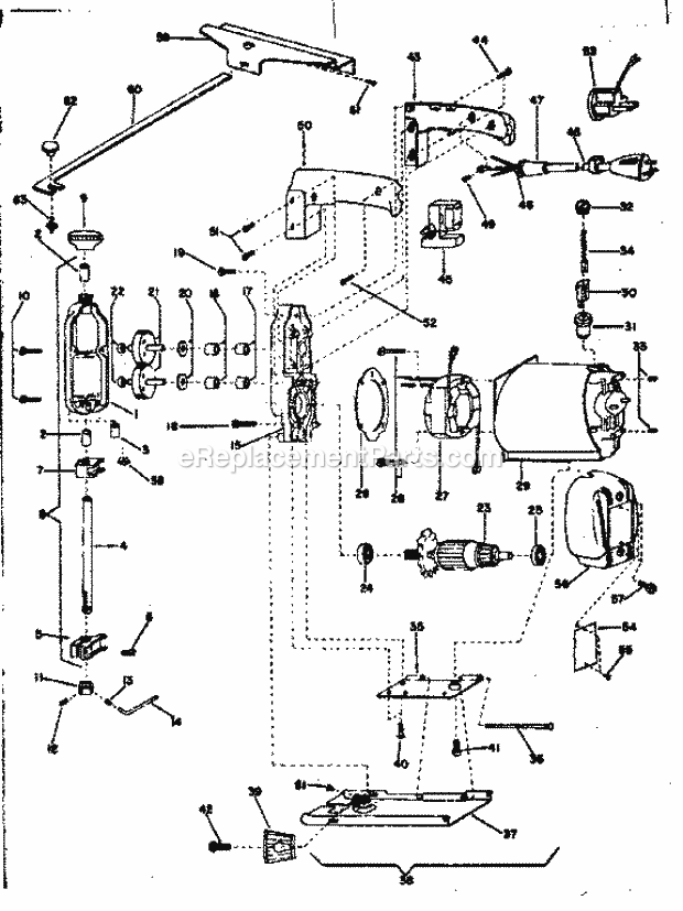 Unit Parts Diagram and Parts List for 315279850  Craftsman Jig Saw