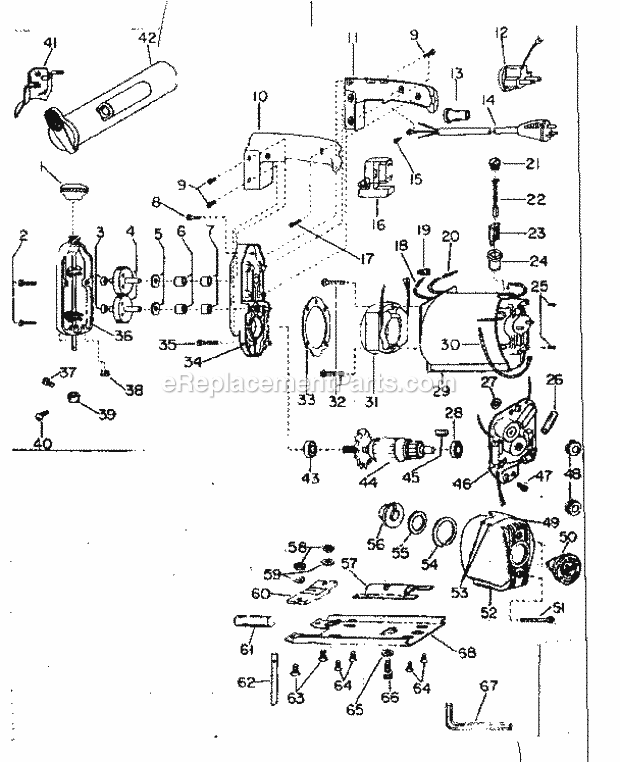 Unit Parts Diagram and Parts List for 31527990  Craftsman Jig Saw