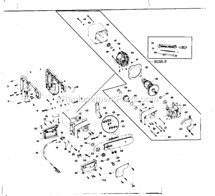 Replacement Parts Diagram and Parts List for 31534080  Craftsman Chainsaw