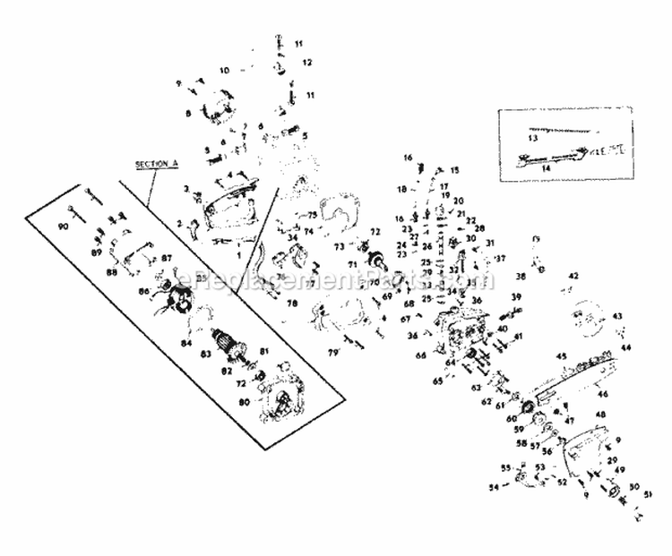 Replacement Parts Diagram and Parts List for 31534171  Craftsman Chainsaw