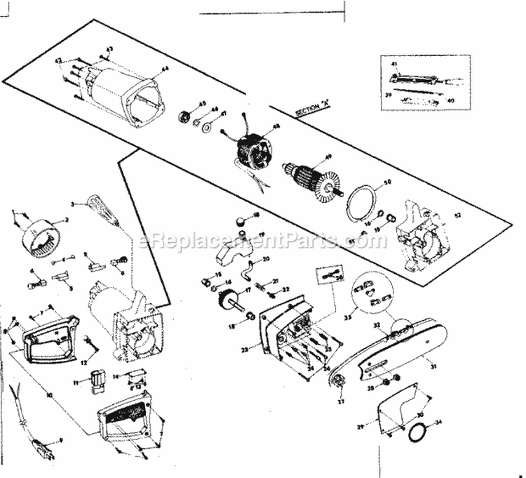 Replacement Parts Diagram and Parts List for 31534550  Craftsman Chainsaw