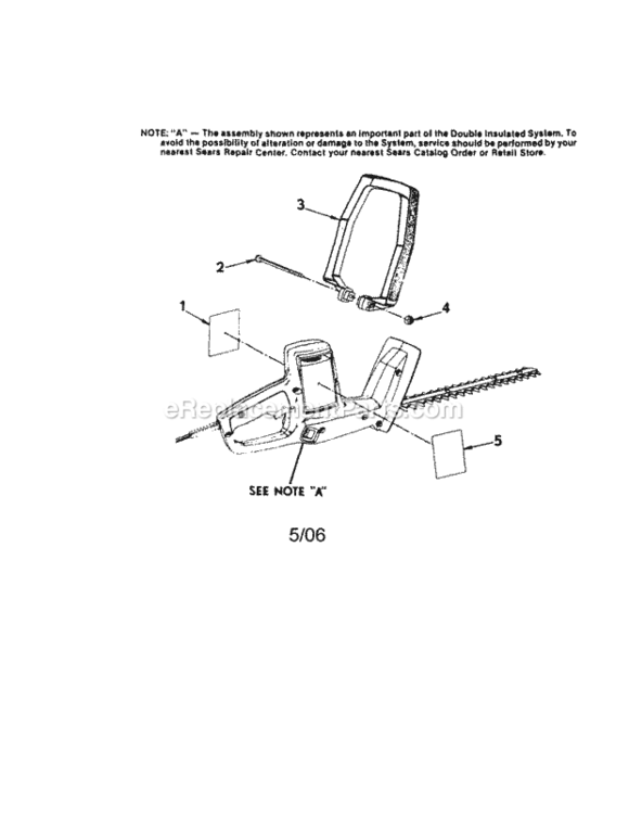 Page C Diagram and Parts List for 315796621  Craftsman Hedge Trimmer