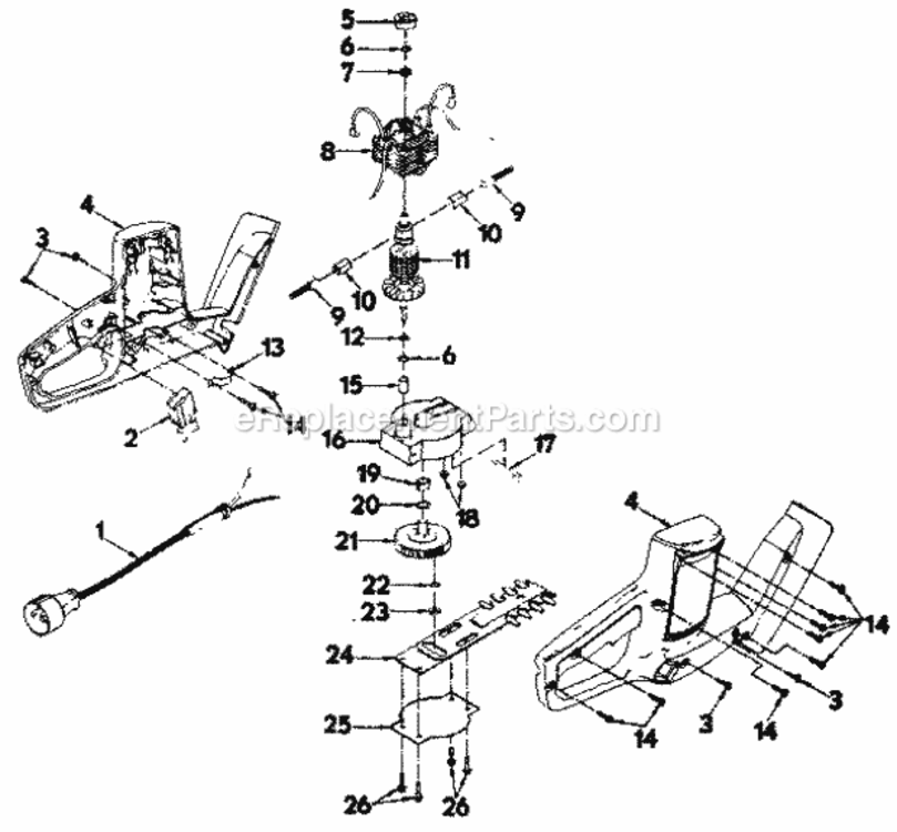 Page B Diagram and Parts List for 315796660  Craftsman Hedge Trimmer