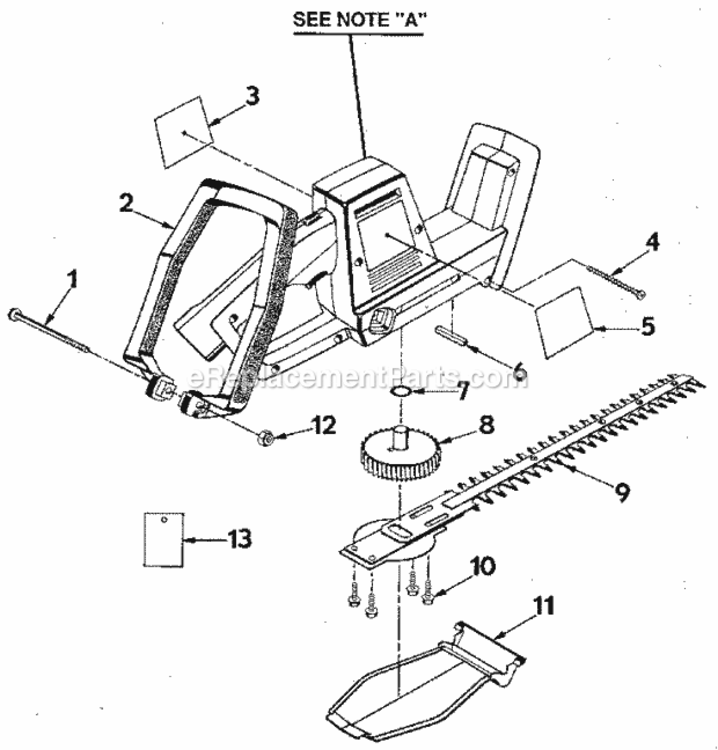 Page A Diagram and Parts List for 315797610  Craftsman Hedge Trimmer