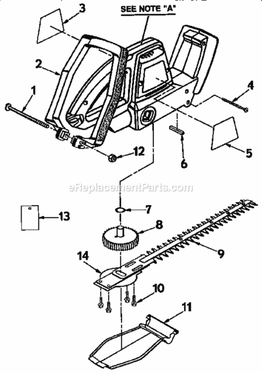 Page A Diagram and Parts List for 315798631  Craftsman Hedge Trimmer