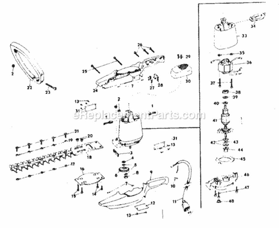 Page A Diagram and Parts List for 31581522  Craftsman Hedge Trimmer