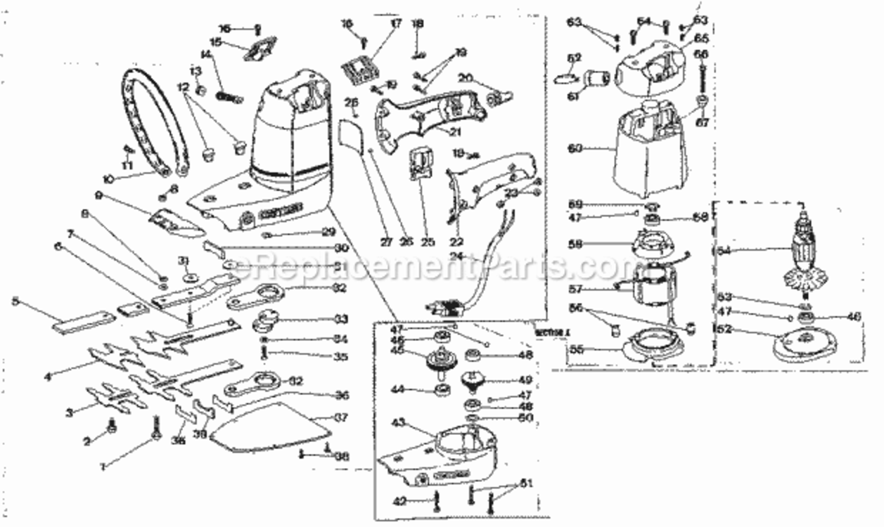 Page A Diagram and Parts List for 31585761  Craftsman Hedge Trimmer