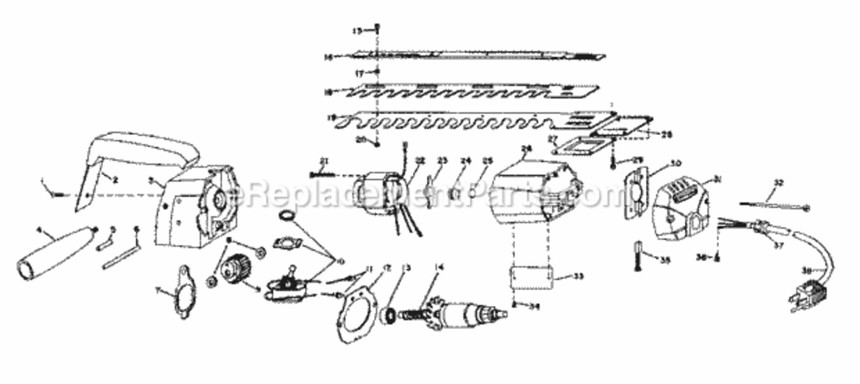 Page A Diagram and Parts List for 31585896  Craftsman Hedge Trimmer