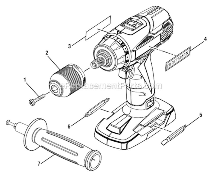 Page A Diagram and Parts List for 315DD2101  Craftsman Cordless Drill