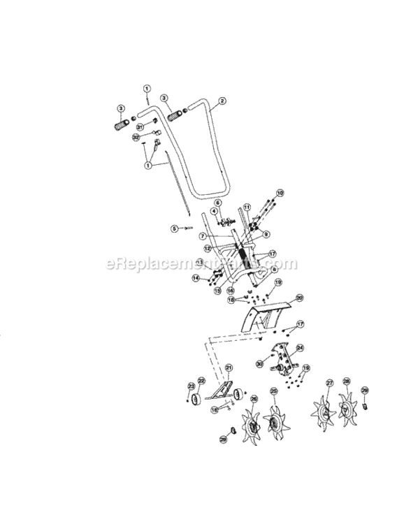 Page B Diagram and Parts List for 316292620  Craftsman Tiller