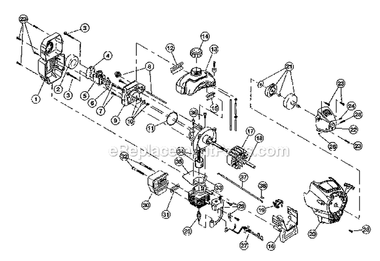 CylinderFuel TankFlywheel Diagram and Parts List for 316292640  Craftsman Tiller