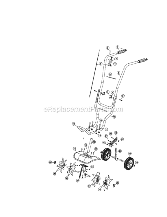 Page B Diagram and Parts List for 316292650  Craftsman Tiller
