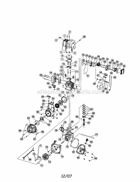 Page C Diagram and Parts List for 316292710  Craftsman Cultivator