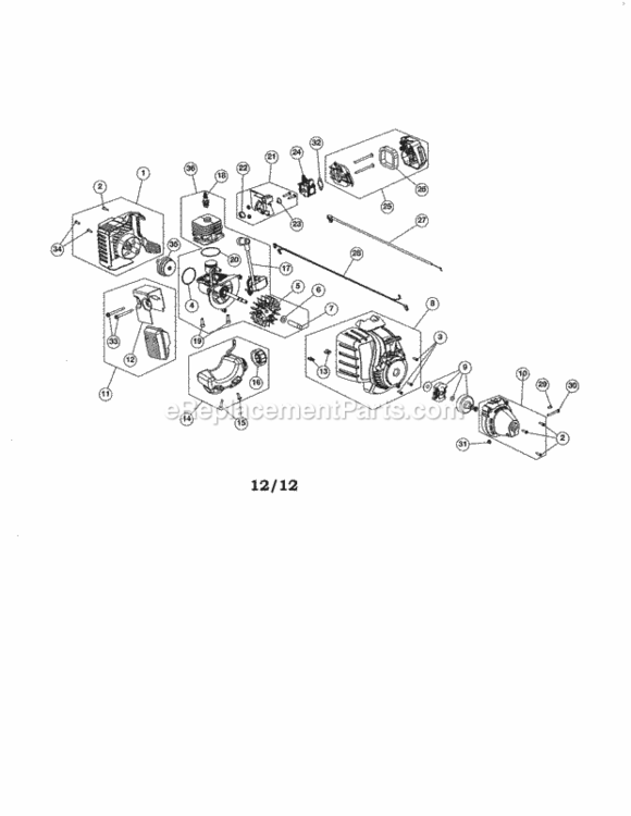 Page A Diagram and Parts List for 316711021  Craftsman Trimmer