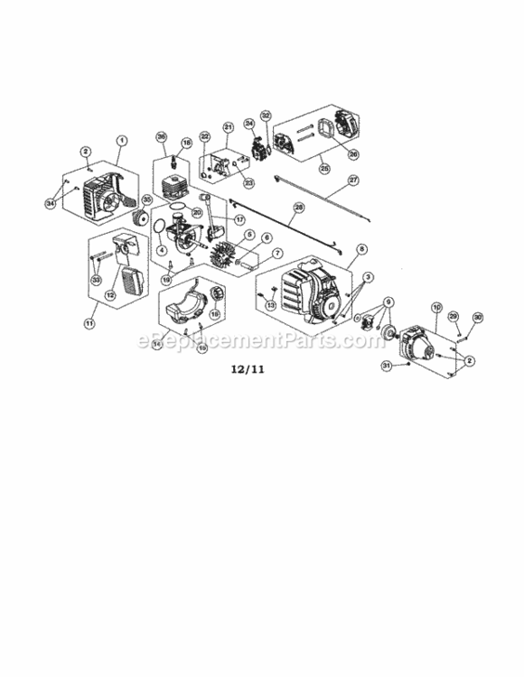 Page A Diagram and Parts List for 316711190  Craftsman Trimmer