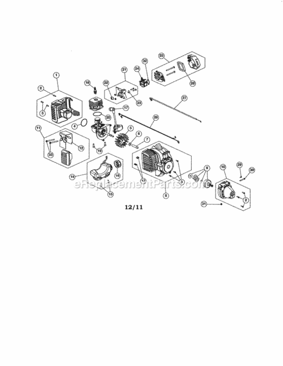 Page A Diagram and Parts List for 316711470  Craftsman Trimmer