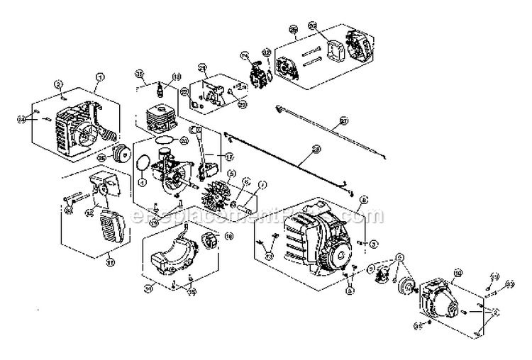 Short Block Starter Housing Diagram and Parts List for 316791020  Craftsman Trimmer