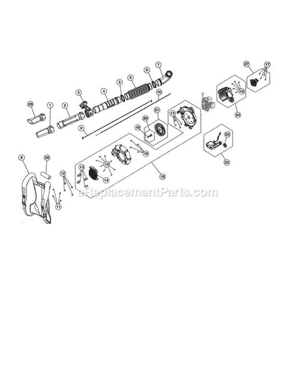 Page B Diagram and Parts List for 316794000  Craftsman Leaf Blower / Vacuum