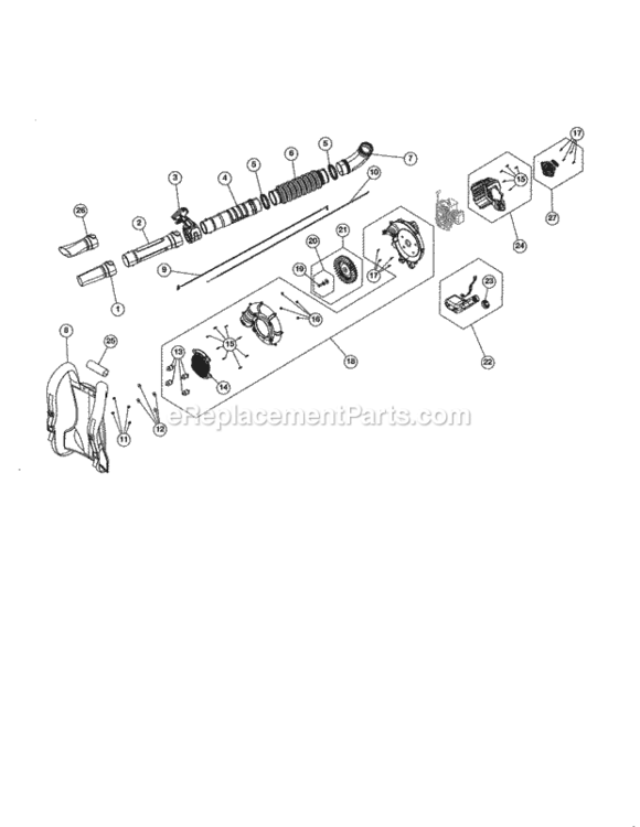 Page B Diagram and Parts List for 316794001  Craftsman Leaf Blower / Vacuum