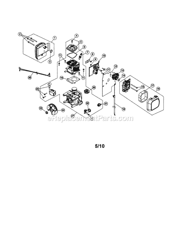Page A Diagram and Parts List for 316794010  Craftsman Leaf Blower / Vacuum