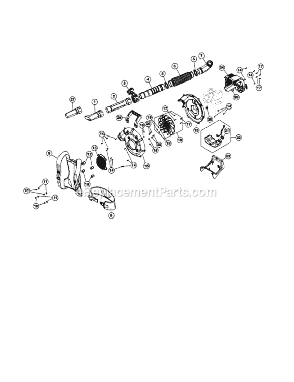 Page B Diagram and Parts List for 316794010  Craftsman Leaf Blower / Vacuum