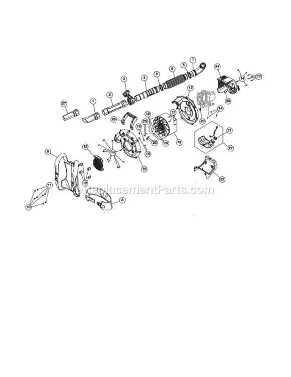 Page B Diagram and Parts List for 316794011  Craftsman Leaf Blower / Vacuum
