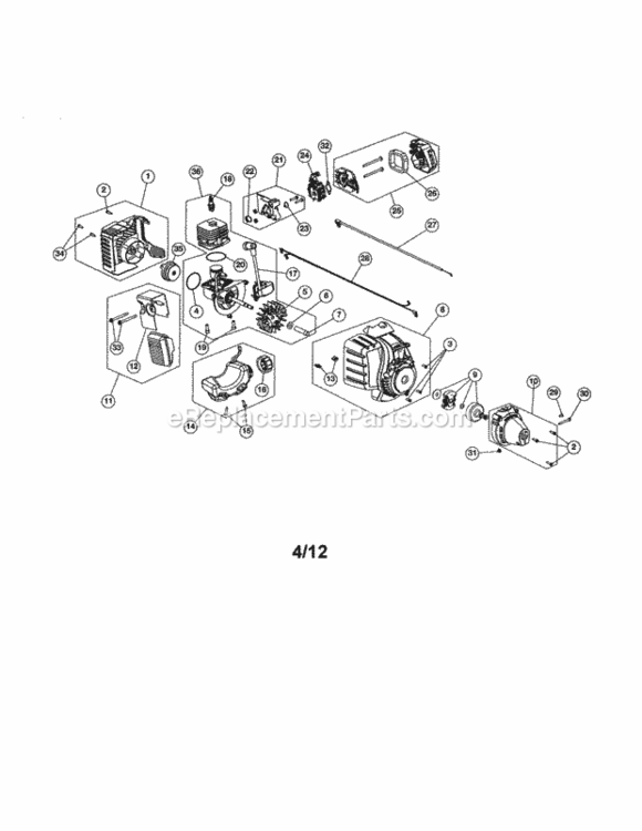 Page A Diagram and Parts List for 316794450  Craftsman Trimmer