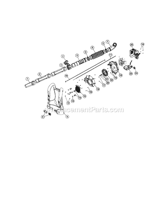 Page B Diagram and Parts List for 316794790  Craftsman Leaf Blower / Vacuum