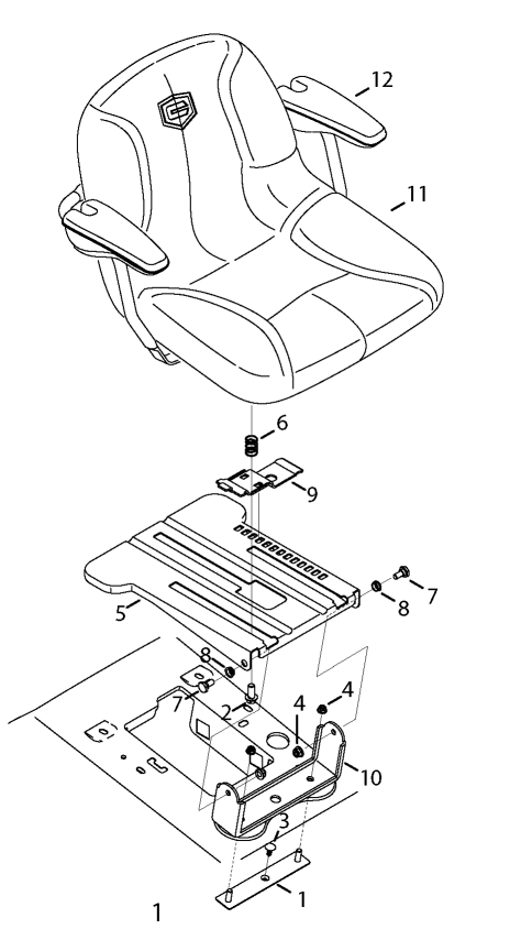 PG 1-SEAT Diagram and Parts List for 247204470 Type 0 Craftsman Lawn Mower