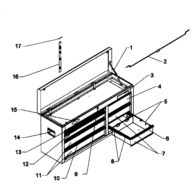 Tool Chest Diagram and Parts List for 706619621  Craftsman Tool Stand & Cart