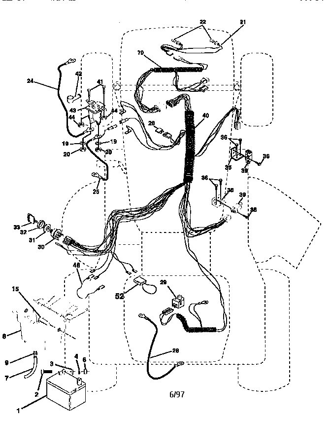 Electrical Diagram and Parts List for 25995  Craftsman Lawn Tractor
