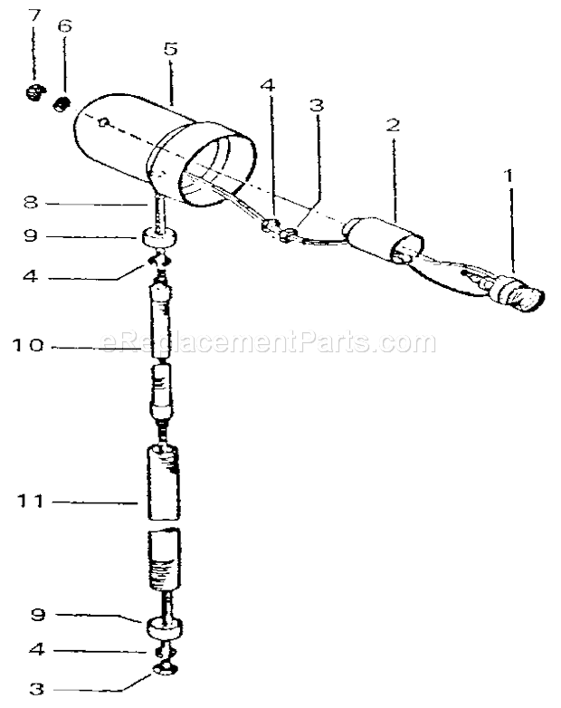 Light Diagram and Parts List for 319190500  Craftsman Bench Grinder