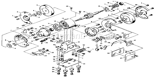 Unit Parts Diagram and Parts List for 319190520  Craftsman Bench Grinder