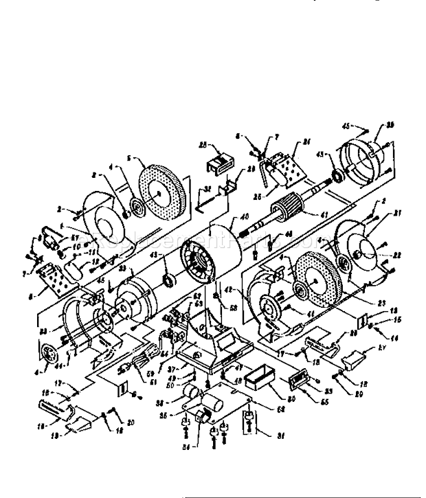 6 Inch Bench Grinder Diagram and Parts List for 319190621  Craftsman Bench Grinder