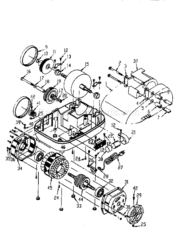 Unit Parts Diagram and Parts List for 319190710  Craftsman Bench Grinder
