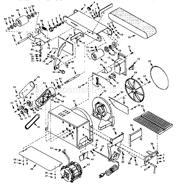 Unit Parts Diagram and Parts List for 319226560  Craftsman Belt or Drum Sander