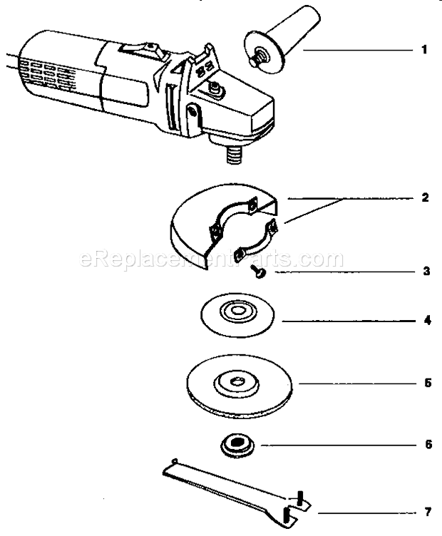 Unit Parts Diagram and Parts List for 319271170  Craftsman Angle Grinder