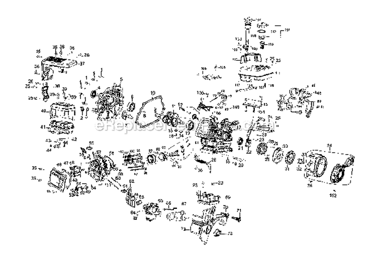 Engine Diagram and Parts List for 31AM63TF799  Craftsman Snow Blower