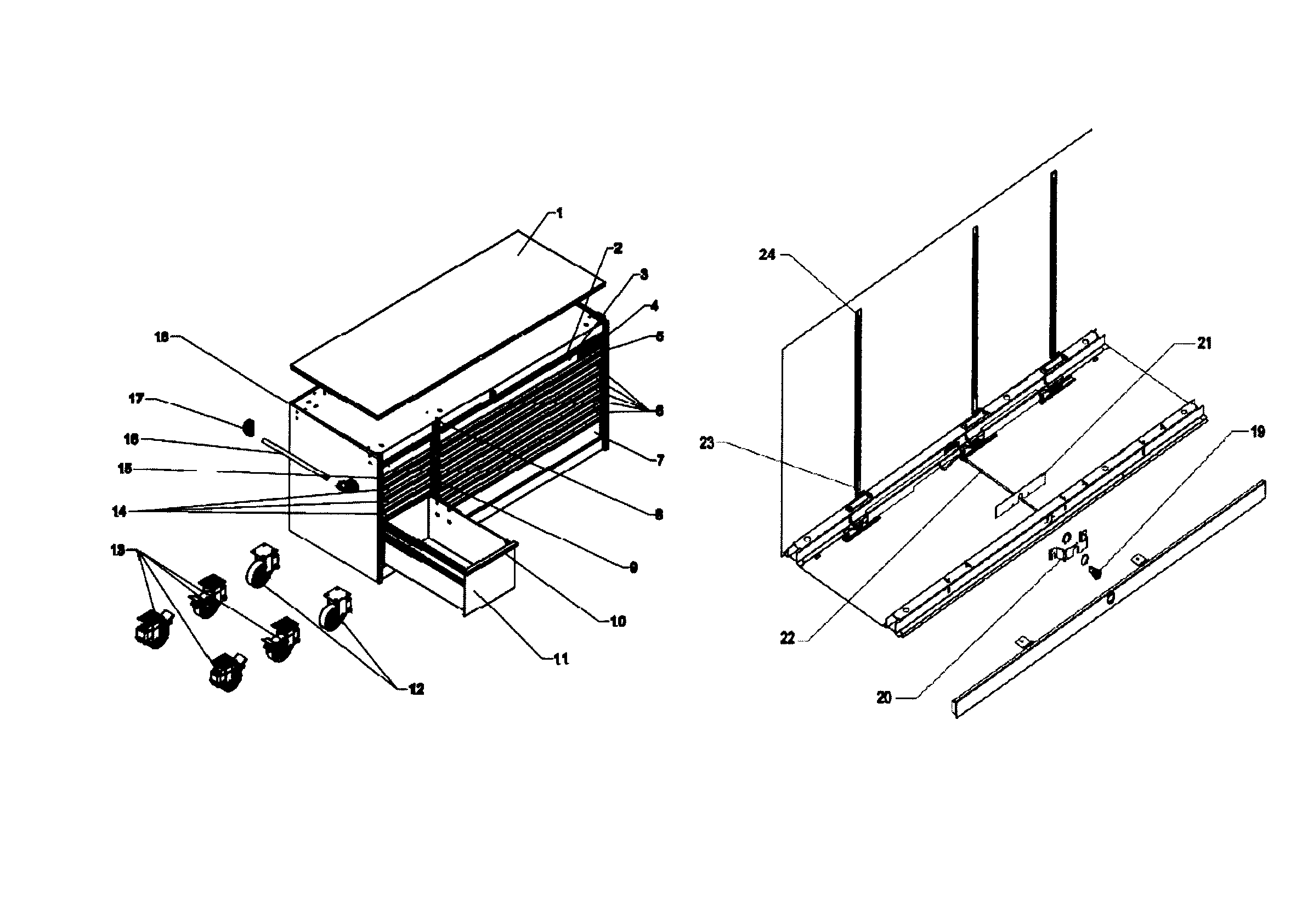 Tool Chest Diagram and Parts List for 706452750  Craftsman Tool Stand & Cart