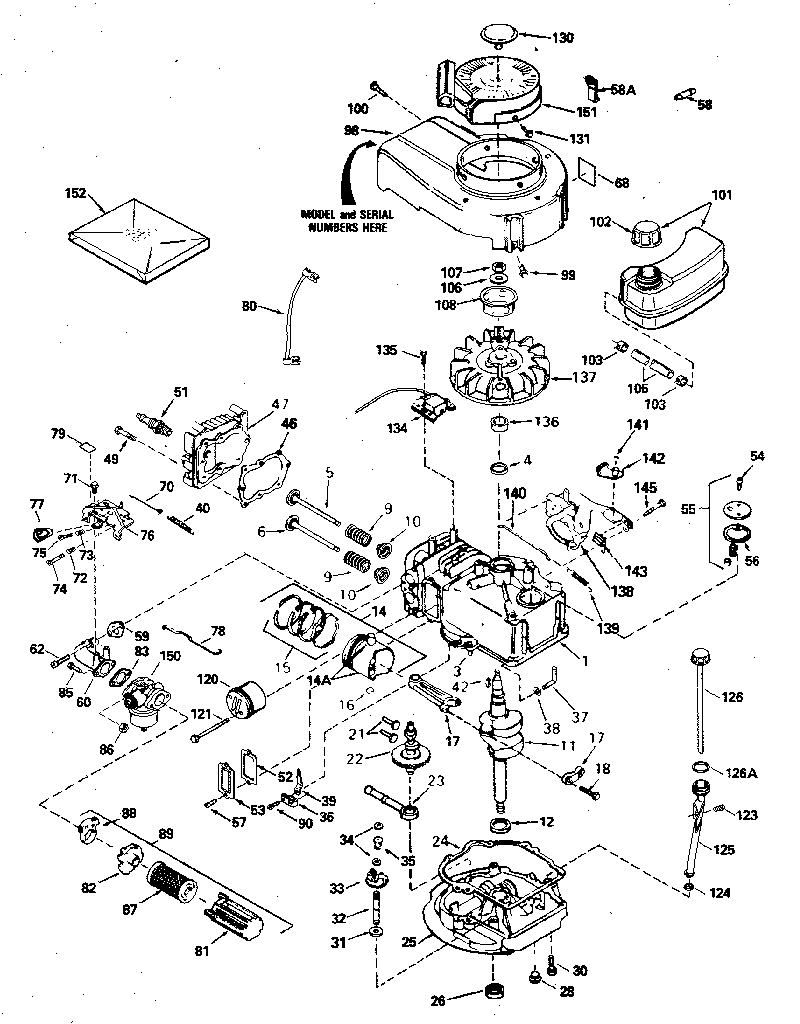 Replacement Parts Diagram and Parts List for 143394082  Craftsman Engine