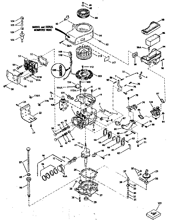 Engine Diagram and Parts List for 143366062  Craftsman Engine