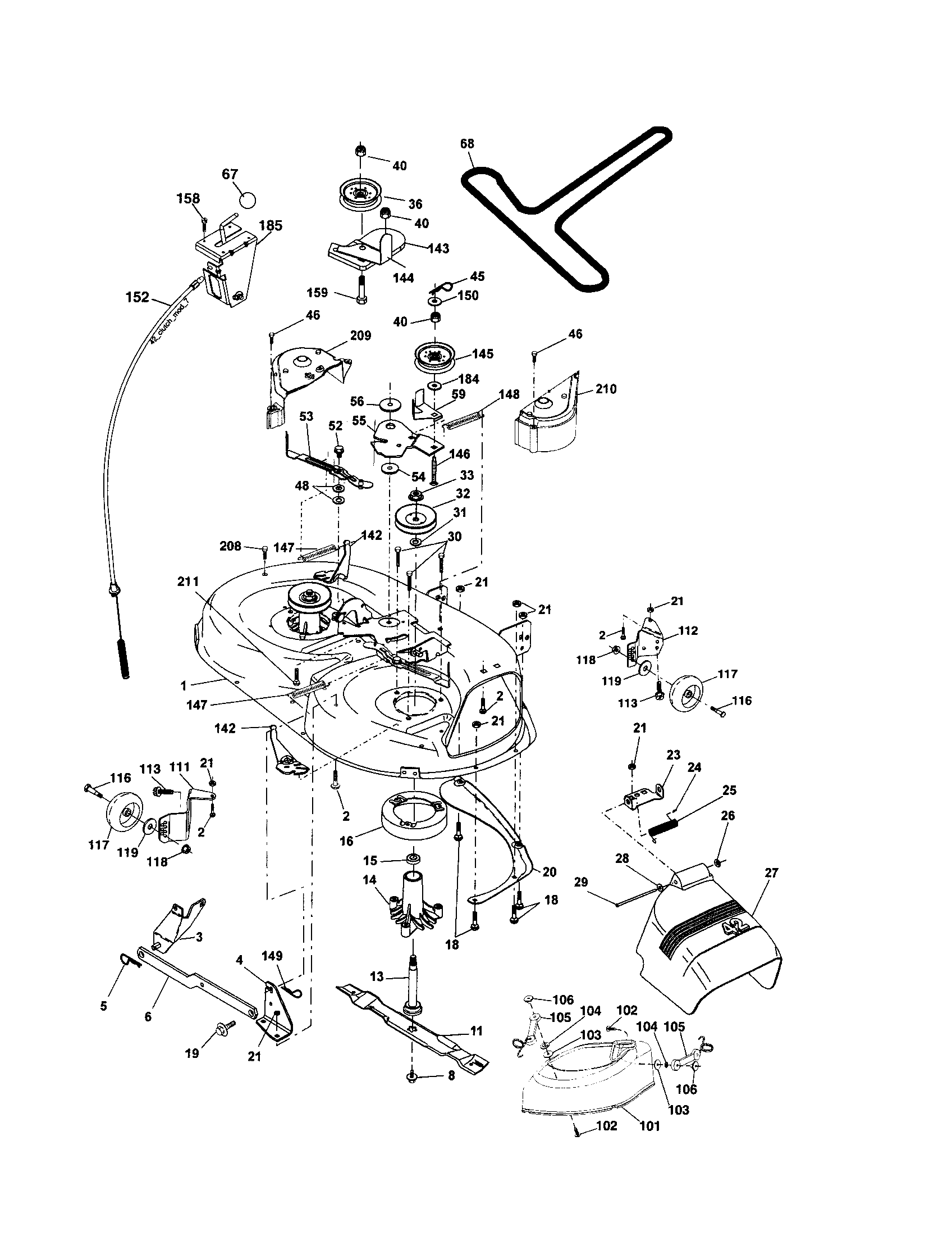 Mower Diagram and Parts List for 917256730  Craftsman Lawn Tractor