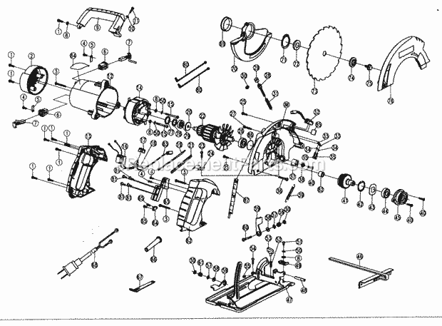 Saw Diagram and Parts List for 32010860  Craftsman Circular Saw