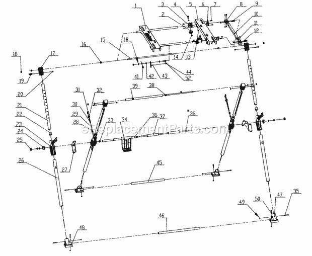 Stand Assy Diagram and Parts List for 32021228  Craftsman Miter Saw