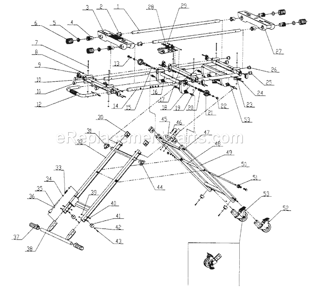Stand Diagram and Parts List for 32022335  Craftsman Workbench