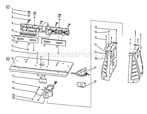 Router Table Diagram and Parts List for 32028160  Craftsman Router