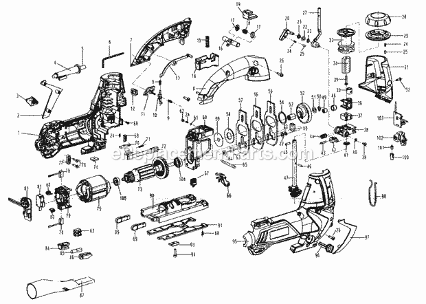 Saw Sabre Diagram and Parts List for 3208223  Craftsman Table Saw