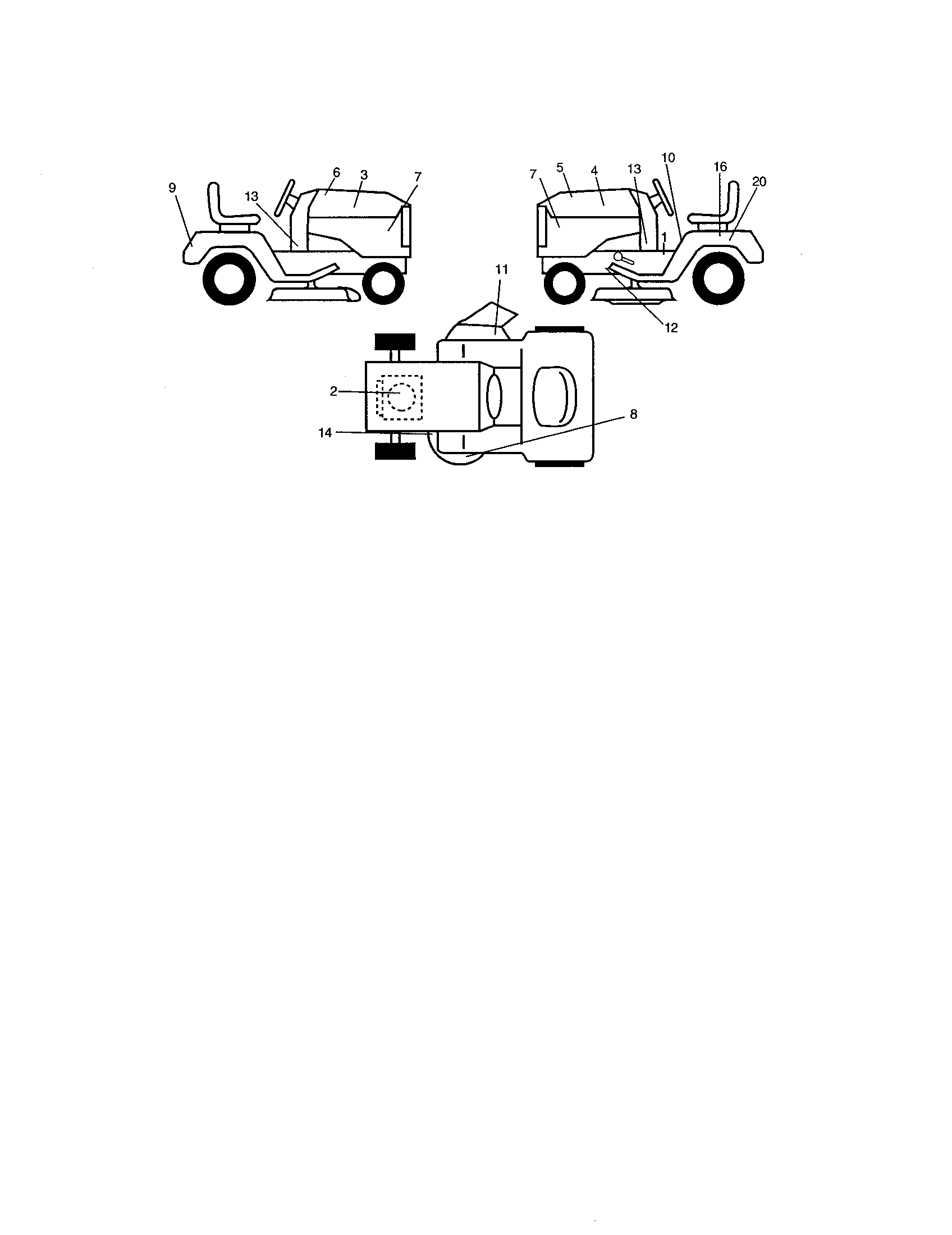 Decals Diagram and Parts List for 917271760  Craftsman Lawn Tractor